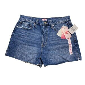 Juicy Couture Anna Relaxed Denim Shorts Size 29 Heart Patch Medium Wash NEW